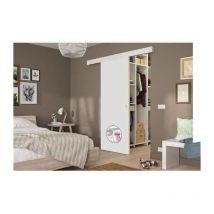Optimum Kit Porte Coulissante Décor Blanc - Rail 2 Amortisseurs + Cache Rail Blanc - 204 X 73 Cm - Bricoman