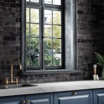 Faïence Effet Zellige Noir Artisan 6.5x20 Graphite - Bricoman