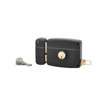 Thirard - Serrure Horizontale En Applique Double Entrée À Tirage Pour Entrée, Gauche, 120x97mm, Axe 60mm, Noir Granité, 3 Clés - Thirard - Bricoman