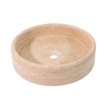 Vasque À Poser Ronde Pour Salle De Bains En Travertin Beige 40x10 Cm - Ro'ma Nature - Bricoman