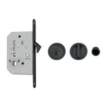 Kit Serrure À Condamnation Design Rond - Finition : Noir Mat Ral9005 - - Bricoman