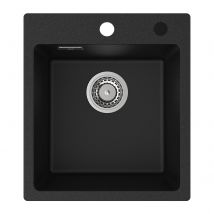 Cecipa Max Evier De Cuisine En Quartz Et Résine 40x45cm Evier Quartz 1 Bac Noir Evier 1 Bac À Encastrer - Bricoman
