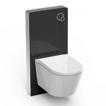 Bernstein - Toilettes Japonais Céramique, Wc Lavant Japonais Avec Module Noir (100,4x48,3x10,8cm) - Wc 38,4x59,3x38cm - Basic 1102 - Bricoman