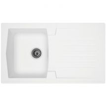 Evier À Encastrer En Résine Arena Moderna - Blanc - Longueur 86 Cm - 1 Cuve - Bricoman