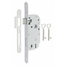 Thirard - Serrure Encastrable À Clé Pour Porte De Chambre, Axe 40mm, Bouts Ronds, Blanc, 2 Clés - Thirard - Bricoman