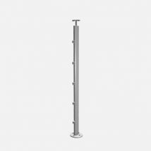 Prestio – Poteau De Garde-corps En Aluminium À Plat Gris - Bricoman