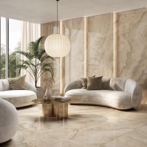 Carrelage Sol Et Mur Poli Effet Marbre Bavaro Ambre 120x120 Cm - Réflex Boutique - Bricoman