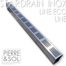 Caniveau Étroit 6,5 Cm Grille Inox Line - Stardrain - Line Eco - Caniveau De 100 Cm - Bricoman
