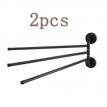 2pcsauralum Max Porte-serviettes Avec 3 Barres 180°rotatives,inox 304 Porte Serviette Murale Sèche-serviettes Pour Salle De Bain Cuisine-noir(40cm) - 