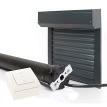 Volet Roulant Électrique Alu. Isolé Motorisé Filaire - Recoupable - H.120 X L.120 Cm - Gris Ral 7016 - Bricoman
