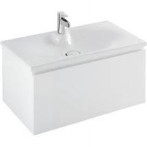 Meuble Salle De Bains Suspendu Avec Tiroir Pour Vasque Clean 83 Blanc - Bricoman