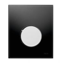Plaque D'Actionnement D'Urinoir Tece Plaque D'Actionnement D'Urinoir Teceloop Verre Y Compris Cartouche, Farbe: Verre Noir, Bouton Chrome Brillant - 