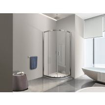 Nala Douche De 6 Mm Angulaire Semi-circulaire Avec Profil Chromé H.190 (receveur Non Inclu) 80 X 80 - Bricoman