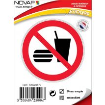 Panneau Interdit De Manger Et De Boire - Vinyle Adhésif Ø80mm - 4230047 - Bricoman