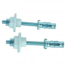 2 Fixations Lavabo Paroi Creuse 8x50 + Chevilles - Bricoman