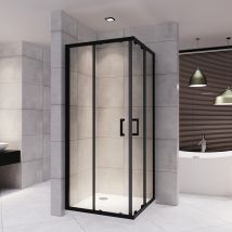 Lanablack Cabine De Douche H 180 Cm Porte Coulissante Transparente 100 X 100 Cm - Bricoman