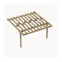 Structure Terrasse Bois Pilotis En Kit - 4x4,20m - 16,8m2 - Solives + Poteaux - Sapin Traité Autoclave - Charge Utile 350kg/m² - Epicea - Bricoman