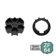Kit Adaptateur Pour Moteur De Volet Roulant Filaire Ø 45 Mm Dans Tube Zf Ø 64 Mm - Tecnomat