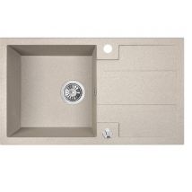 Evier De Cuisine En Granit Beige Barbados, 1 Bac Avec Égouttoir, 44x76 - Bricoman