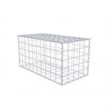 Gabion En Acier Galvanisé 100x50x50cm (lxhxp), Mailles 10 X 10cm, Spirale, Cage Métallique Pour Mur Ou Jardin - Bricoman