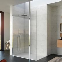 Paroi De Douche Fixe Kinedo Kinequartz Solo L 1,10 M H 2,00 M Verre Fume Finition Miroir Mat Sol Et Plafond - Bricoman