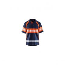 Polo Haute Visibilité Anti-uv Marine/orange Fluo - Blaklader - Taille 4xl - Bricoman