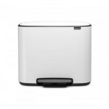 Poubelle À Pédale 2 Seaux 11+23l Blanc - Brabantia 121142 - Bricoman
