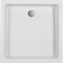 Receveur De Douche Acrylique Haute Densité Fond Texturé Sanindusa Mosaico 75x75 Hauteur 8cm Rebord 4cm Blanc - Bricoman