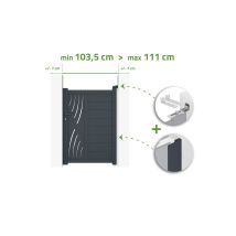 Portillon Ajustable En Largeur 1m Veleta H.140cm Alu Gris - Bricoman