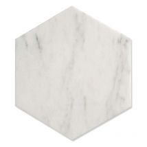 Carrelage Sol / Mur Hexagonal Effet Marbre Blanc Mate 17,5x20 Cm Carrara - Bricoman