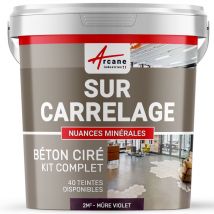 Beton Cire Carrelage Pour Sols Et Murs - Kit Beton Cire Sur Carrelage - 2 M² (en 2 Couches) Mure Violet - Arcane Industries - Bricoman