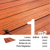 Planches De Terrasse Bois Exotique Padouk Pour 1 M² • Longueur 2,45 M - Bricoman