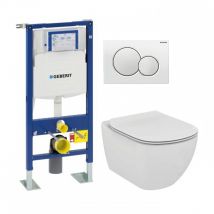Pack Wc Geberit Up320 + Cuvette Aquablade Tesi + Sigma Blanche - Bricoman