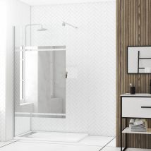 Paroi De Douche 100x200cm - Bande Miroir - Barre De Fixation Extensible Et Profil Chrome - Bricoman