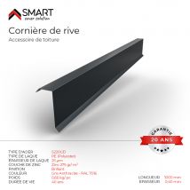 Cornière De Rive - Bac Acier - Tôle De Couverture - Toiture - H12 Gris Anthracite Ral 7016 L=1m - Bricoman