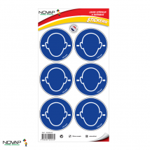 Planche 6 Stickers Ø 80mm - Port Obligatoire Des Bouchons D'Oreilles - 4240435 - Bricoman