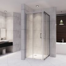Lana Cabine De Douche Porte Coulissante H 180 Cm Verre Transparent 90 X 90 Cm - Bricoman