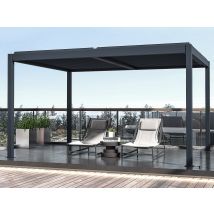 Pergola Bioclimatique Autoportante Électrique En Aluminium Avec Lames Orientables 12 M² Anthracite - Amadora - Bricoman