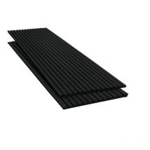 Lot De 2 Panneaux Acoustiques Muraux Bois 240x60x2,2cm - Couleur Noir Avec Fond Noir - Silamp - Bricoman