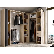 Dressing D'Angle Extensible Dorian - L164/234 Cm - Chêne Et Gris - Bricoman