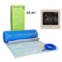 Kit Chauffage Au Sol 15 M², 170 W/m² + Sn-15 Thermostat Wi-fi Programmable - Bricoman