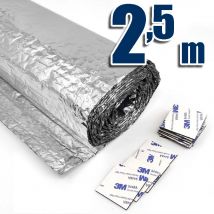 Isolant Thermique Réfléchissant (rouleau 2,5m X 0,6m + 6 Adhésifs Double Face). Pratique Et Facile À Placer Sur Les Murs, Radiateurs, Portails - 