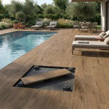Dalle Extérieur Sur Plots Effet Bois Corcovado 2.0 Walnut R11 30x120,5 Cm - Réflex Boutique - Bricoman