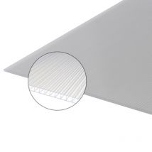 Plaque Polycarbonate Alvéolaire 6mm - Coloris - Translucide, Largeur - 105 Cm, Longueur - 2 M - Bricoman