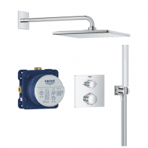 Precision Set De Douche Encastrée Avec Mitigeur Thermostatique + Douche De Tête + Douchette, Chrome (g34881000) - Bricoman