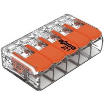 15 Bornes De Connexion - Série 221 - 5 X 6 Mm² (boite De 15 Pieces) - Bricoman