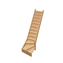 Escalier Bois Quart-tournant Droit Avec Contremarches, Normandie Kordo - Tecnomat