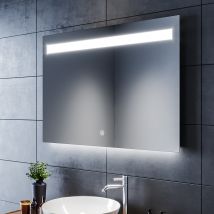 Sirhona Miroir De Salle De Bain 100 X 70 Cm Éclairage Led Miroir De Salle De Bains Anti-buée Tactile - Bricoman