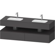 Duravit Qatego Lavabo Encastré Avec Meuble Sous-lavabo En Console, 1600x550x600mm, Niche Graphite Supermat, Lavabo Double, Qa4797080490000, Farbe: - 