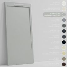 Soulhome Receveur De Douche - Résine - Gel Coat - Texture Lisse/pierre - Gris Clair - Antidérapant- 180x80 Extra Plat 3cm- Conception Élégante - 